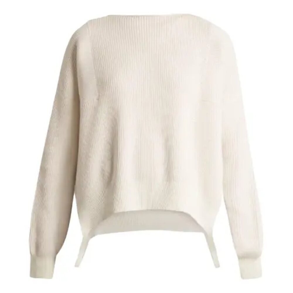 Helmut Lang Cropped Pullover Sweater Size Small Cream